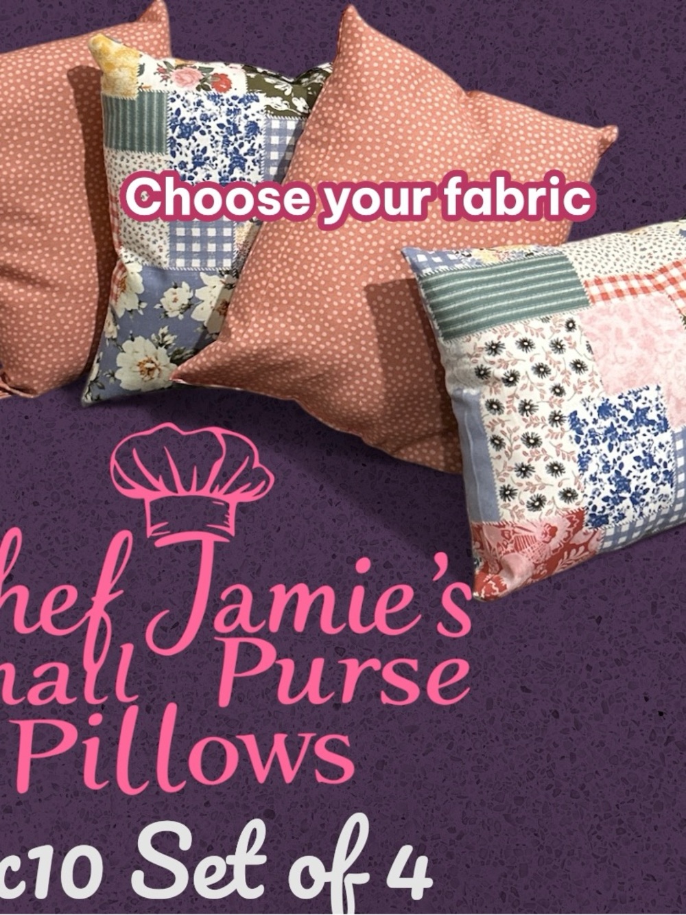 Chef Jamie's Random Chef Choice Set of 4  Purse Pillows - Picture 13 of 15